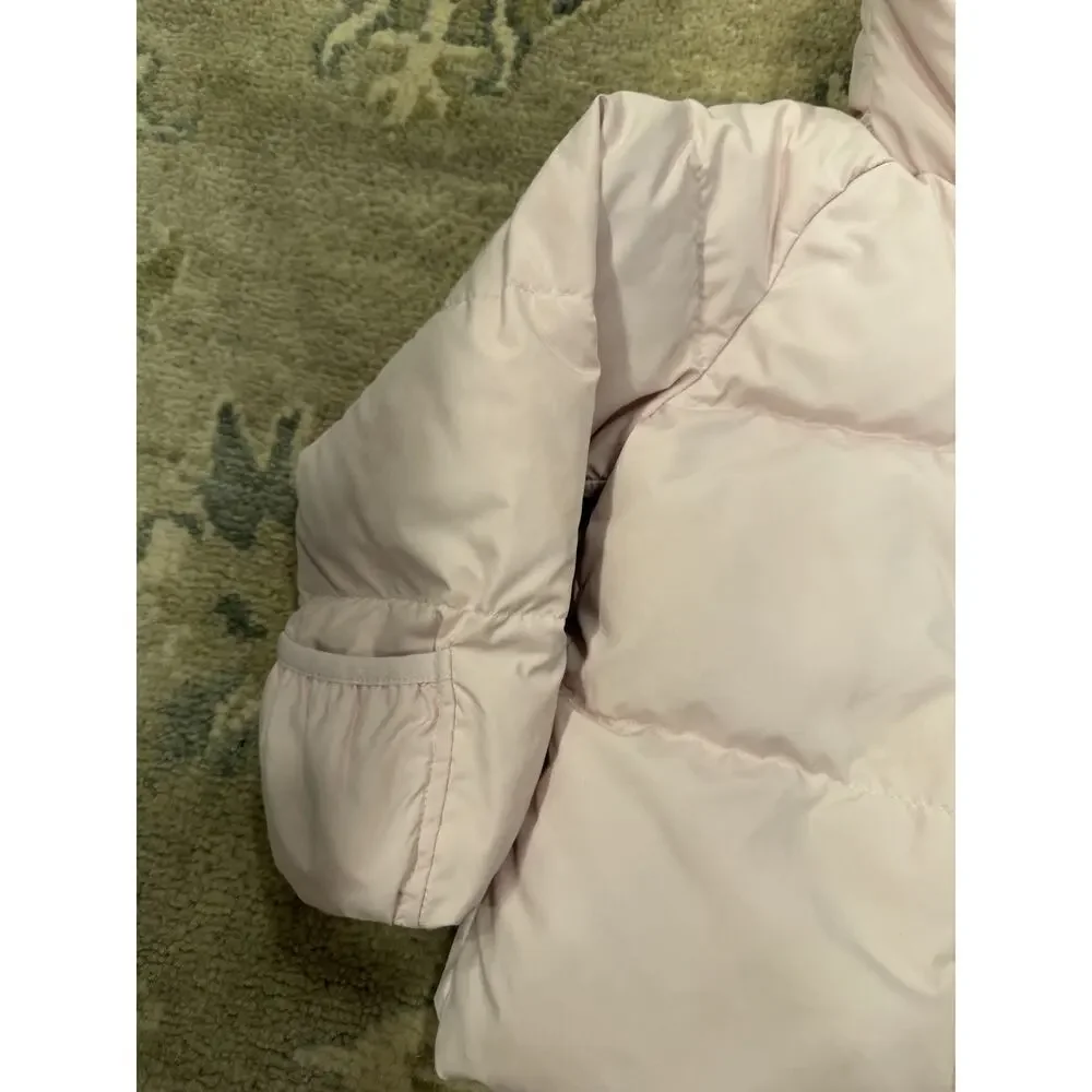 THE NORTH FACE Pink DOWN Filled FLEECE-LINED JACKET Baby Girl Sz 18-24 Months